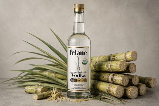 Felene Organic Sugarcane Vodka — distilled from organic sugarcane, naturally gluten-free